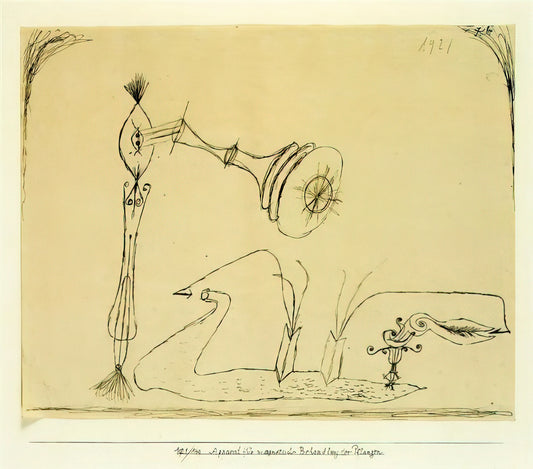 Decoding the Enigma: The Enduring Allure of Paul Klee's Cat Masterpieces - APPARATUS FOR THE MAGNETIC TREATMENT OF PLANTS 1908 by Paul Klee