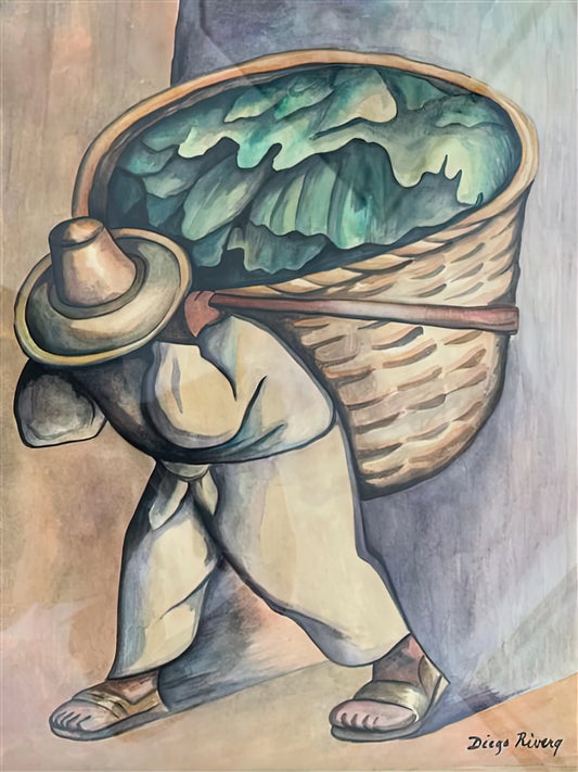 Diego Rivera Lithograph: Collecting the Social Realism of Mexico's Master Muralist - EL CARGADOR DE HOJAS DE PLATANO 1953 by Diego Rivera