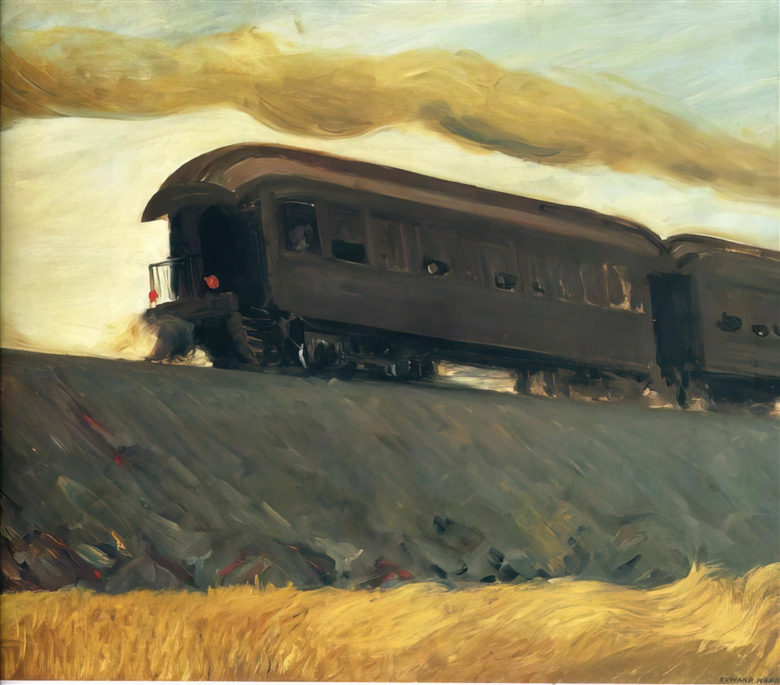 Edward Hopper 1882-1967: The Master of American Solitude and Modernist Vision - Railroad Train by Edward Hopper