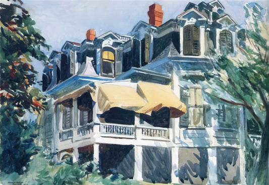 Edward Hopper Original Paintings for Sale: A Collector's Guide to Authenticity and Value - The Mansard Roof by Edward Hopper