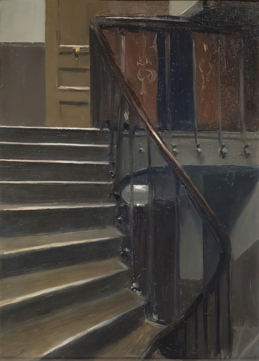 Edward Hopper by the Sea: Solitude, Light, and the American Coastline - Stairway at 48 rue de Lille, Paris by Edward Hopper