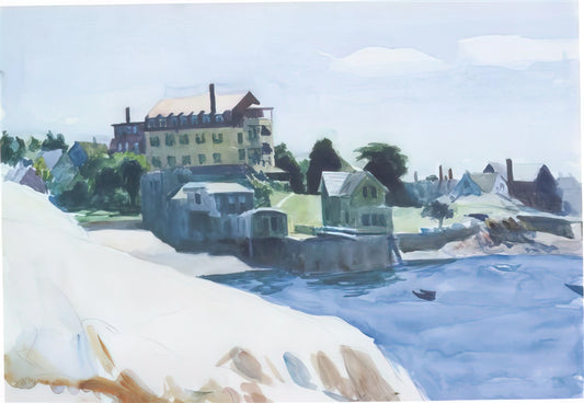 Edward Hopper on eBay vs. Museum-Quality Prints: A Collector's Guide - Small Town on Cove by Edward Hopper