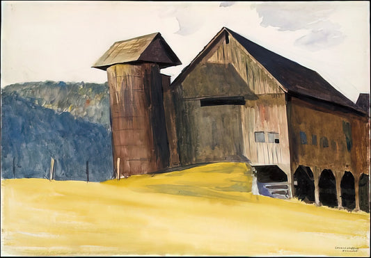 Edward Hopper: The Master of American Solitude and Google Art's Digital Legacy - Barn and Silo, Vermont by Edward Hopper