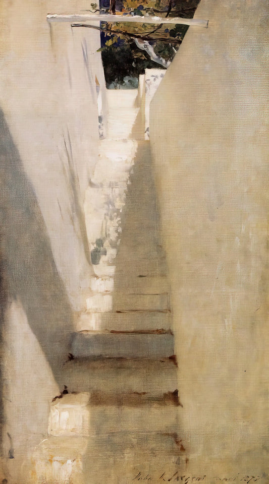 El Jaleo Print: Capturing the Passion of John Singer Sargent's Flamenco Masterpiece - Staircase in Capri by John Singer Sargent