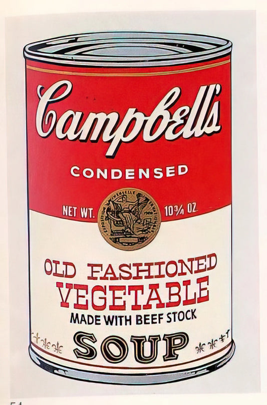 Elizabeth Taylor Warhol Print: A Pop Art Icon of Celebrity and Tragedy - Campbell's Soup Can  Old Fashioned Vegetable  by Andy Warhol