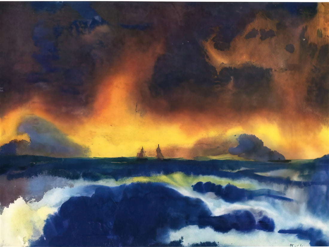 Emil Nolde Acrylic Print: Capturing the Vibrant Soul of Expressionism - Stormy sea by Emil Nolde