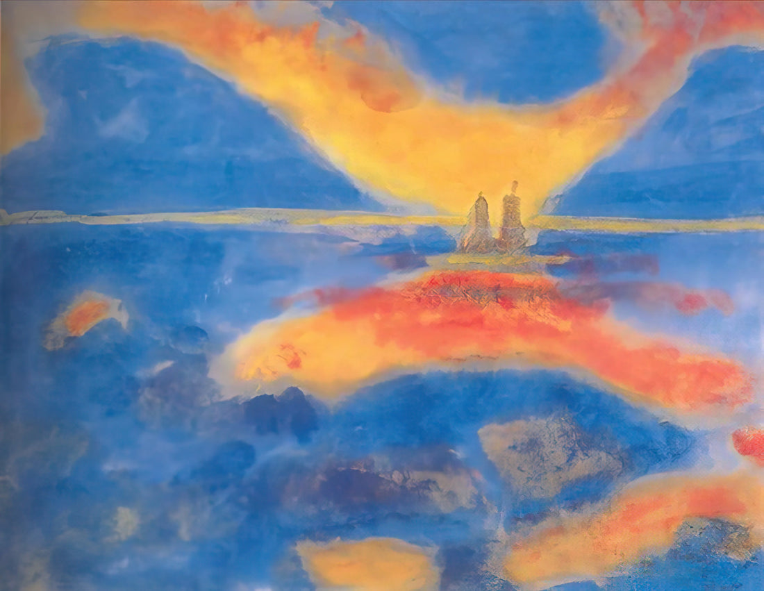 Emil Nolde Brushed Aluminum Print: A Modern Tribute to Expressionist Color - Sunrise at the sea by Emil Nolde