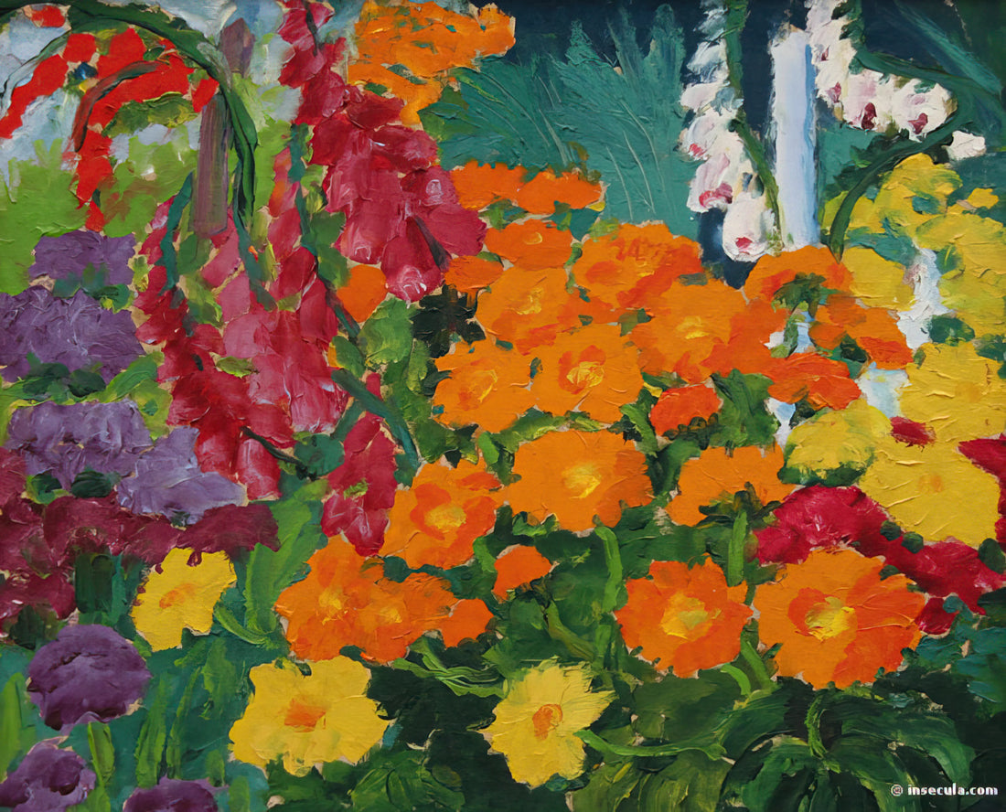 Emil Nolde and Ada Vilstrup: The Passionate Partnership Behind the Expressionist Master - Flower garden marigolds by Emil Nolde