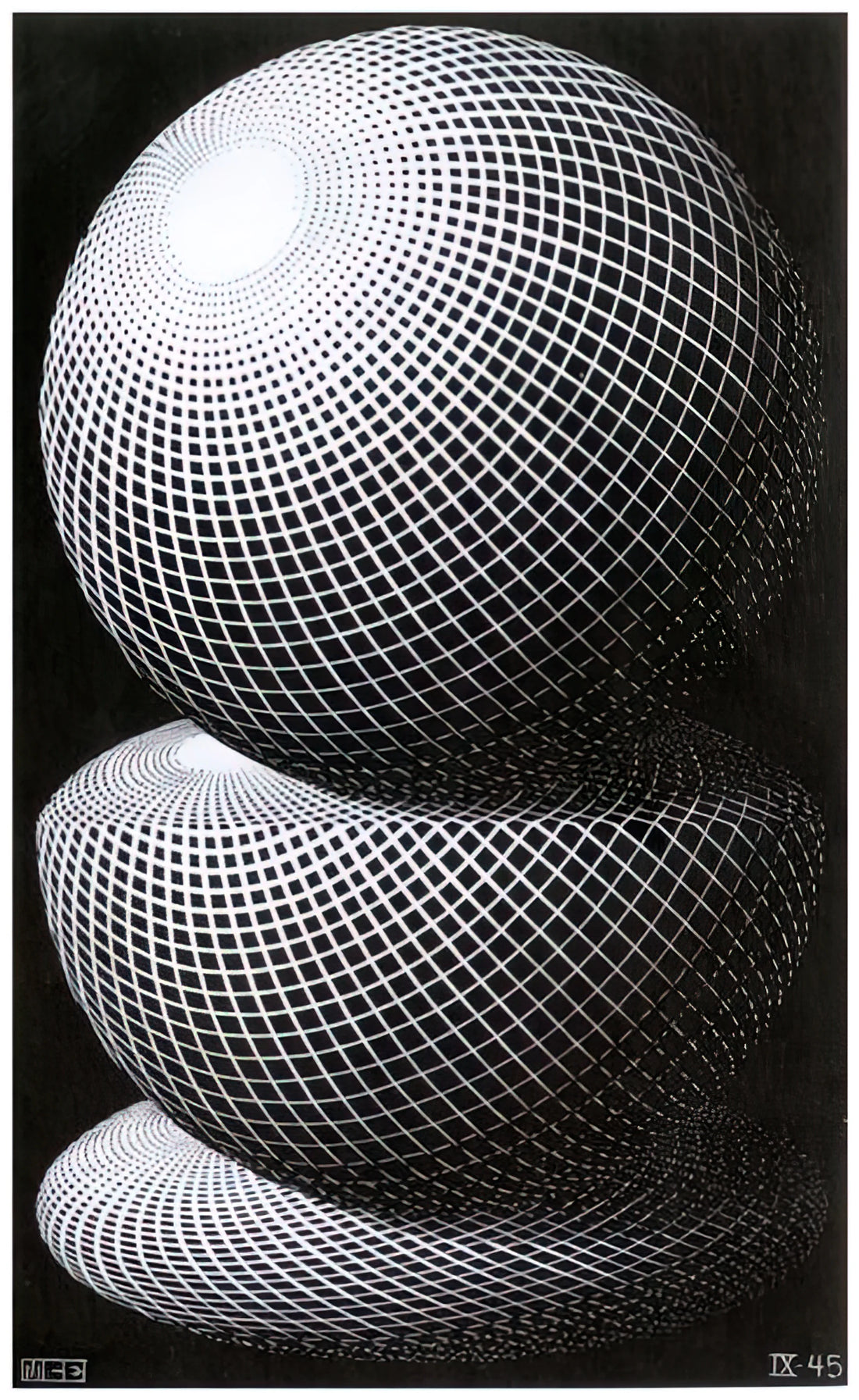 Escher Canvas Prints: A Collector's Guide to Impossible Geometry and Artistic Legacy - THREE SPHERES I SCHEME by MC Escher