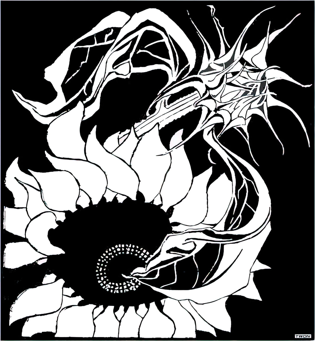 Escher Chrysler: The Intersection of Mathematical Art and Automotive Design - SUNFLOWERS by MC Escher