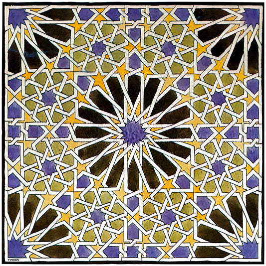 Escher and Penrose: The Mathematical Art of Impossible Realities - MURAL MOSAIC IN THE ALHAMBRA by MC Escher