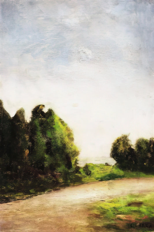 Exploring the Visionary World of Carlo Carrà Paintings: From Futurism to Metaphysical Masterpieces - PAESAGGIO 1904 by Carlo Carra