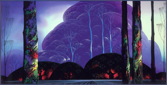 Eyvind Earle Art Prints: A Collector's Guide to the Master of Mid-Century Modernism - Purple Sunset by Eyvind Earle