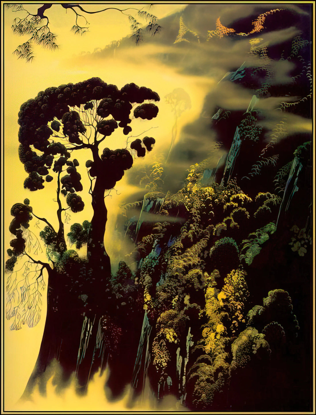 Eyvind Earle: The Visionary Painter Who Redefined American Landscape Art - Sunset Silhouette by Eyvind Earle