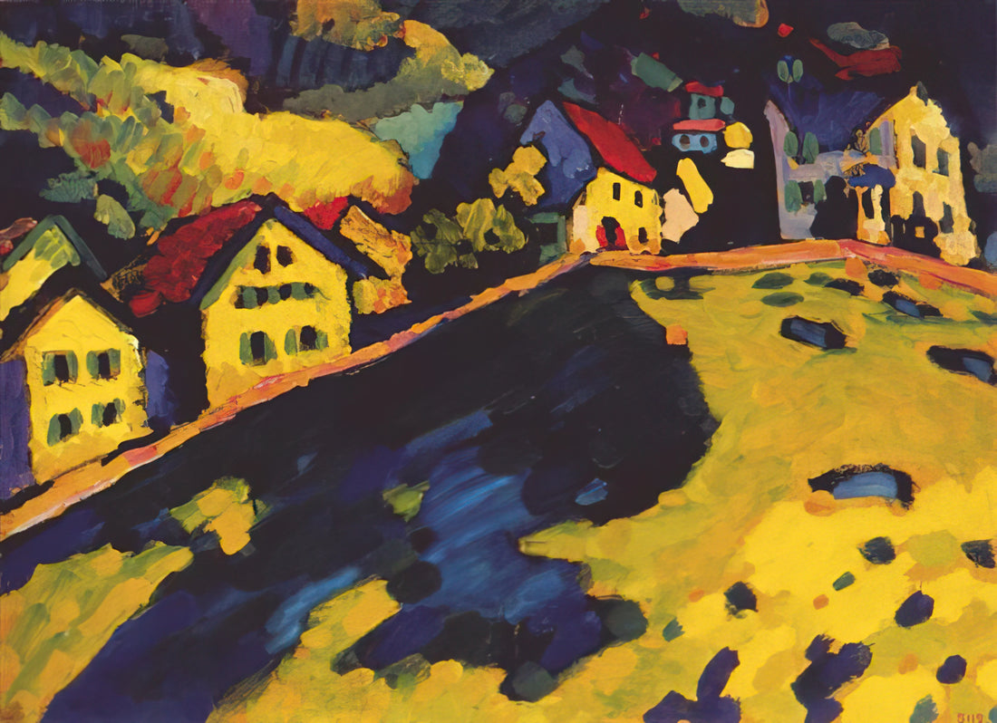 Farbstudie Quadrate by Wassily Kandinsky: A Masterpiece of Abstract Color Theory - HOUSES AT MURNAU 1909 by Wassily Kandinsky