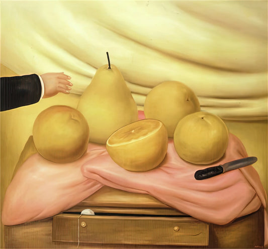 Fernando Botero Artwork: Exploring the Monumental World of Colombia's Master Painter - STILL LIFE WITH FRUITS by Fernando Botero