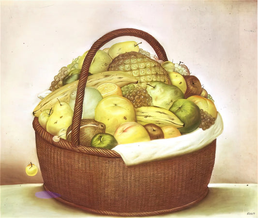 Fernando Botero for Sale: A Collector's Guide to Acquiring Museum-Quality Prints - FRUIT BASKET by Fernando Botero
