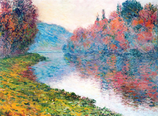Framed Monet Wall Art: Curating Impressionist Masterpieces for Your Home - Banks of the Seine at Jenfosse - Clear Weather by claude monet