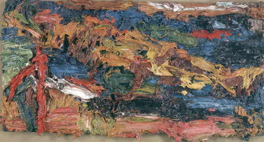 Frank Auerbach Framed Art Print: A Collector's Guide to His Textured Masterpieces - E O W ON HER BLUE EIDERDOWN III by Frank Auerbach