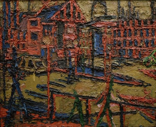 Frank Auerbach Prices: Understanding the Market for a Modern Master's Work - BEHIND CAMDEN TOWN STATION SUMMER EVENING by Frank Auerbach