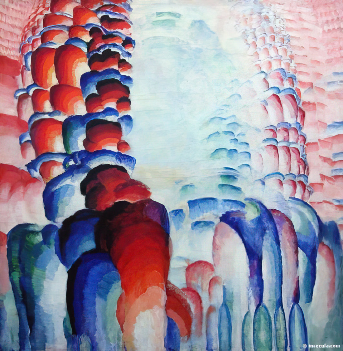 František Kupka Images: Exploring the Visionary World of Abstract Art's Pioneer - Hindu Motif, or Graduated Red by Frantisek Kupka