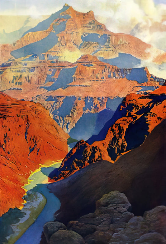 Frederick Maxfield Parrish: The Master of Luminous Fantasy and American Illustration - Grand Canyon by Maxfield Parrish