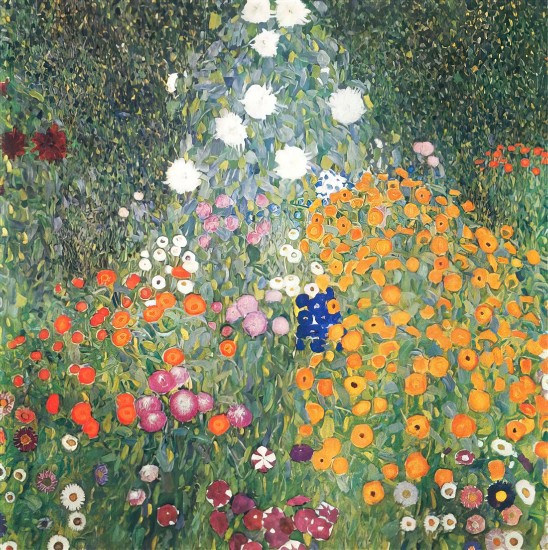 Frida Kahlo and Gustav Klimt: A Study in Contrast and Connection - FLOWER GARDEN 1907 by Gustav Klimt