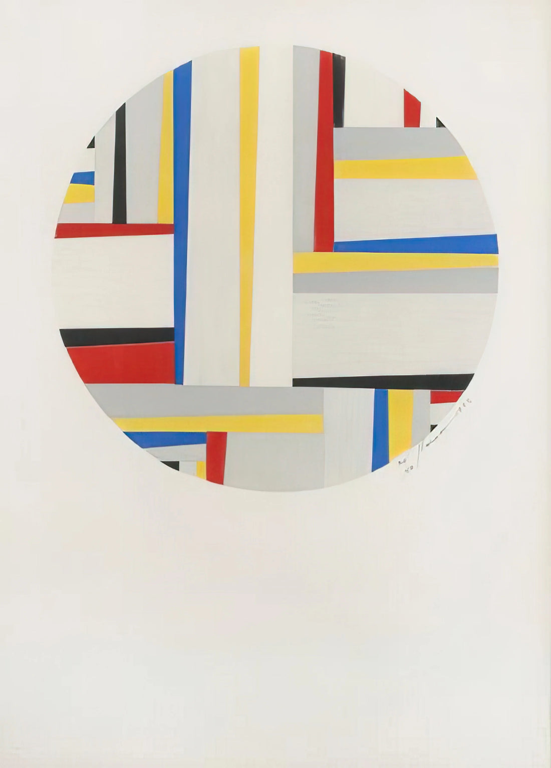 Fritz Glarner Canvas: The Geometry of Relational Painting - Relational Painting, Tondo #49 - 1952 by Fritz Glarner