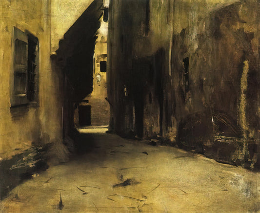 Fumée d'Ambre Gris: John Singer Sargent's Masterpiece of Aestheticism and Atmosphere - A Street in Venice by John Singer Sargent