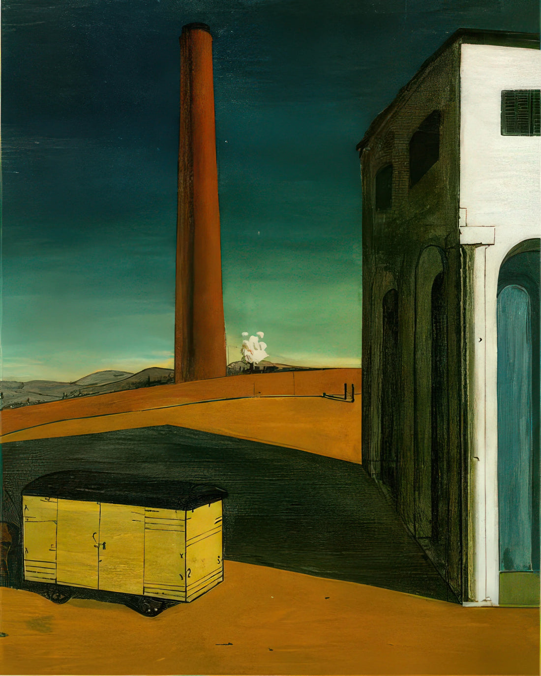 Giorgio de Chirico Reproductions: A Collector's Guide to Metaphysical Art Prints - THE ANGUISH OF DEPARTURE 1914 by Giorgio de Chirico