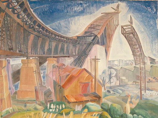 Grace Cossington Smith Framed Art Print: A Modernist Masterpiece for Your Collection - The Bridge in Curve - 1930 by Grace Cossington Smith