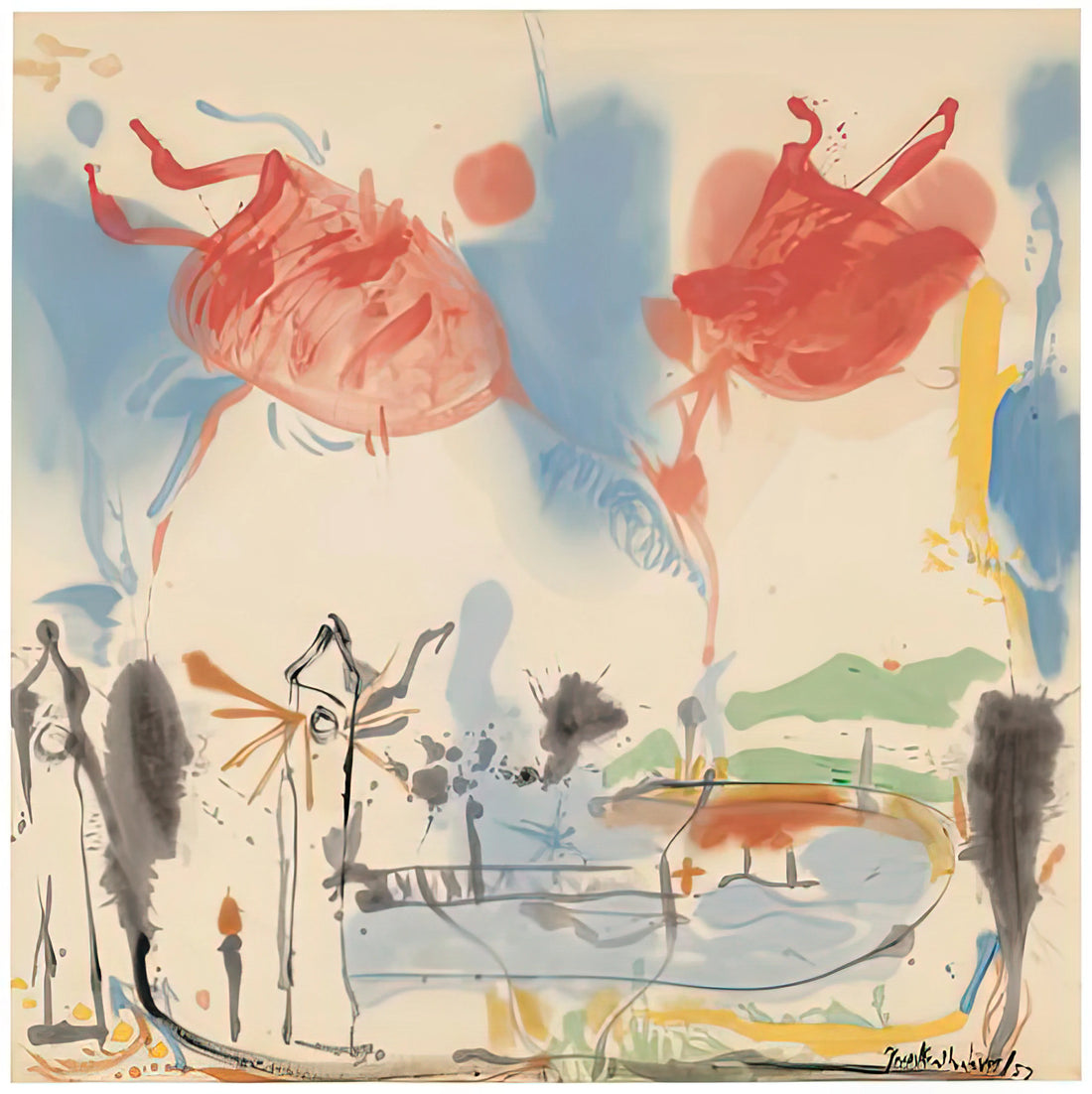 Helen Frankenthaler Drawings: The Fluid Line Between Painting and Printmaking - Round Trip, 1957- by Helen Frankenthaler