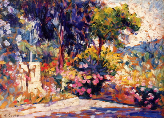 Henri-Edmond Cross Paintings: A Luminous Journey into Neo-Impressionism - The Flowered Terrace by Henri-Edmond Cross