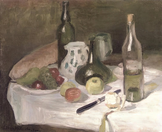 Henri Matisse Pochoir: The Master's Revolutionary Stencil Technique - STILL LIFE WITH FRUIT AND BOTTLES 1896 by Henri Matisse