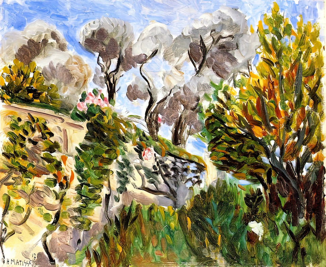 Henri Matisse The Open Window Print: A Gateway to Fauvist Color and Modernist Vision - OLIVE TREES RENOIR S GARDEN IN CAGNES 1917 by Henri Matisse