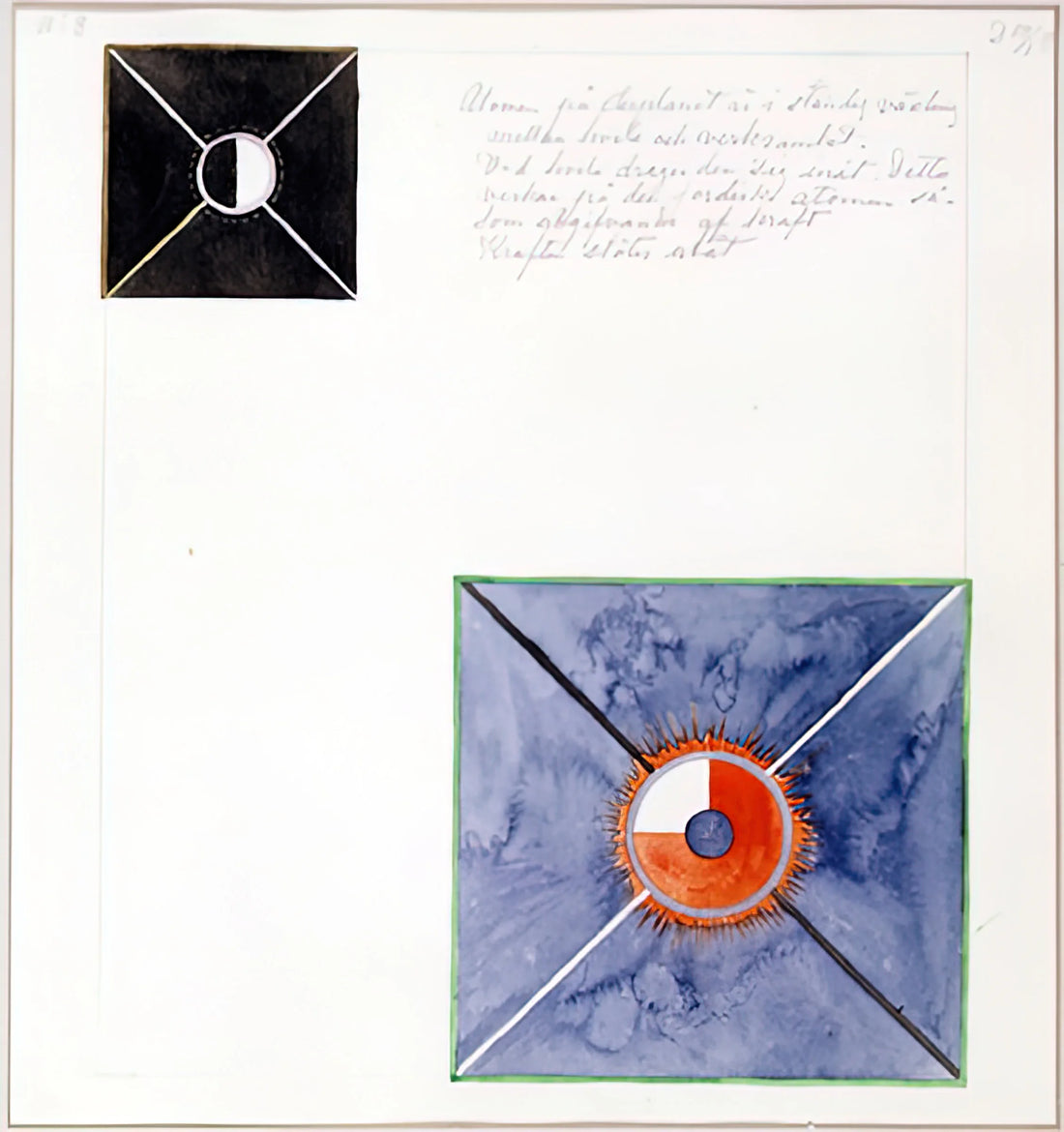 Hilma af Klint and Gustav Klimt: Pioneers of Spiritual and Symbolic Modernism - ATOM SERIES NO 8 ATOM ON THE ETHER PLANE IS IN CONSTANT CHANGE BETWEEN REST AND ACTIVITY AT THE 1917 by Hilma af Klint