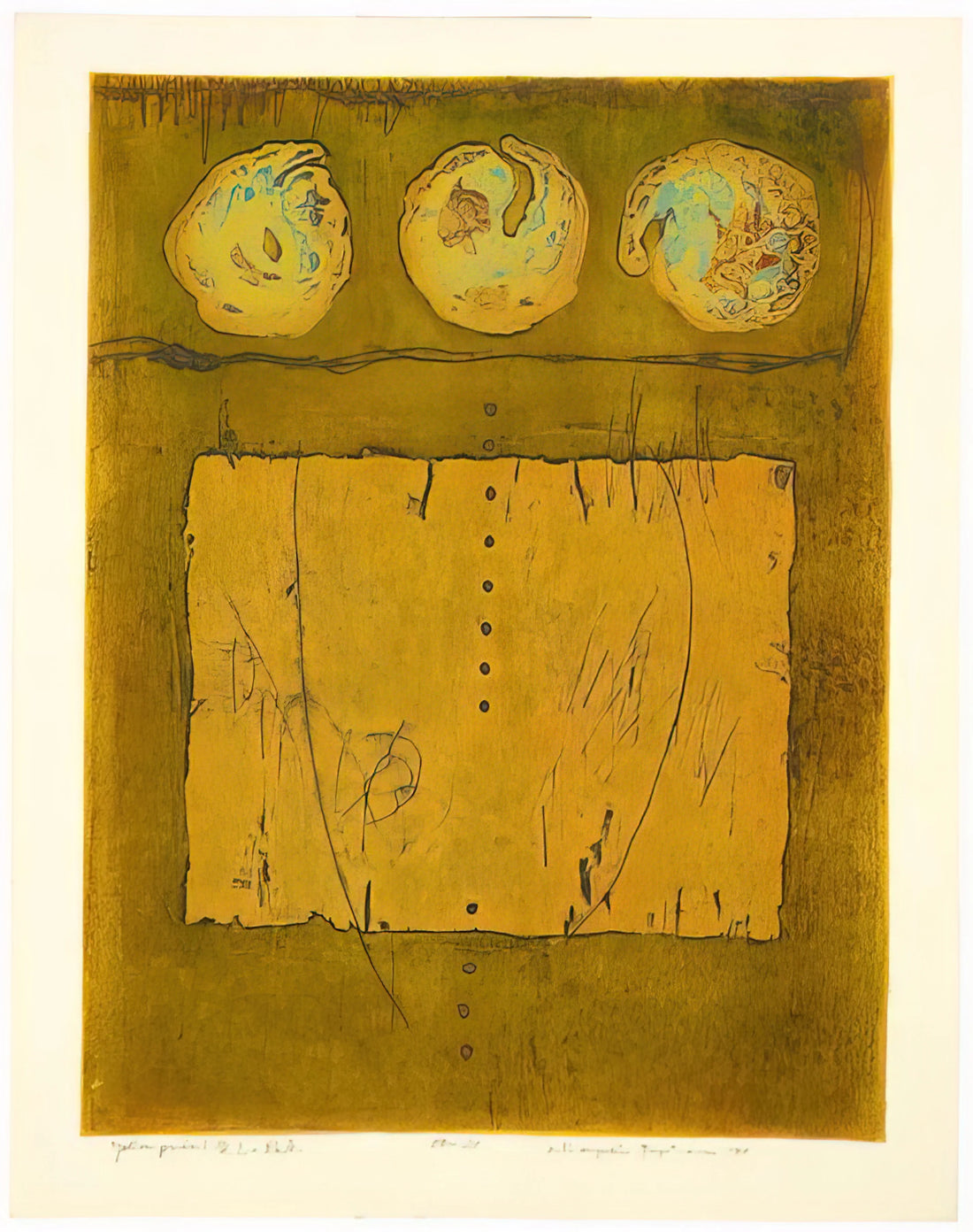 Hiroyuki Tajima: The Master of Japanese Printmaking and Abstract Expression - Yellow Print - 1970 by Hiroyuki Tajima