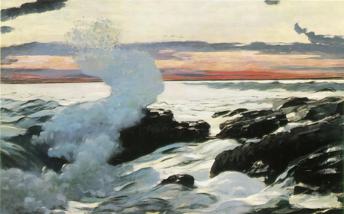 Homer Winslow Watercolor: The American Master's Enduring Legacy in Watercolor Art - WEST POINT PROUT S NECK by Winslow Homer