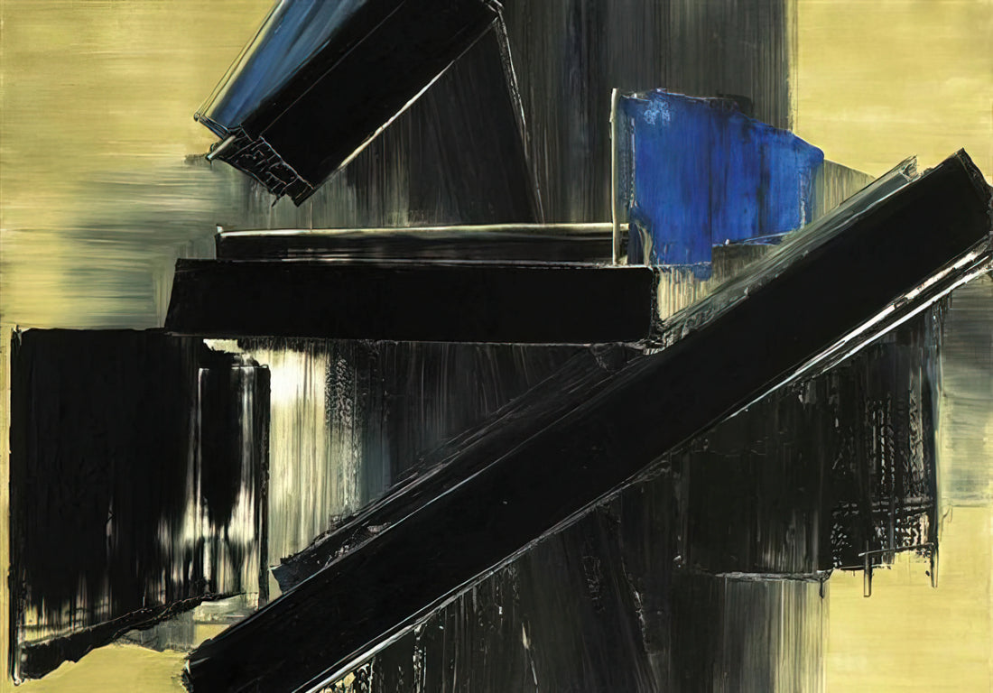 Investing in the Infinite: The Eternal Allure of a Pierre Soulages Framed Canvas Print - Peinture 21 Juillet 1958 - 1958 by Pierre Soulages