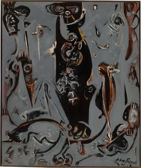 Jackson Pollock Painting Original: The Revolutionary Art of Action Painting - TOTEM LESSON 2 1945 by Jackson Pollock
