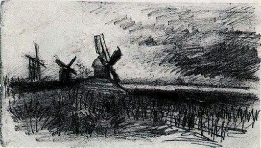 Japanese Prints: The Collection of Vincent van Gogh and Its Transformative Influence - Windmills at Montmartre by Vincent van Gogh