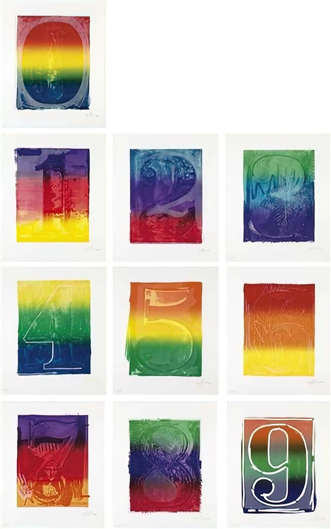 Jasper Johns Brushed Aluminum Print: A Collector's Guide to a Modern Masterpiece - COLOR NUMERAL SERIES ULAE 59 68 1969 by Jasper Johns
