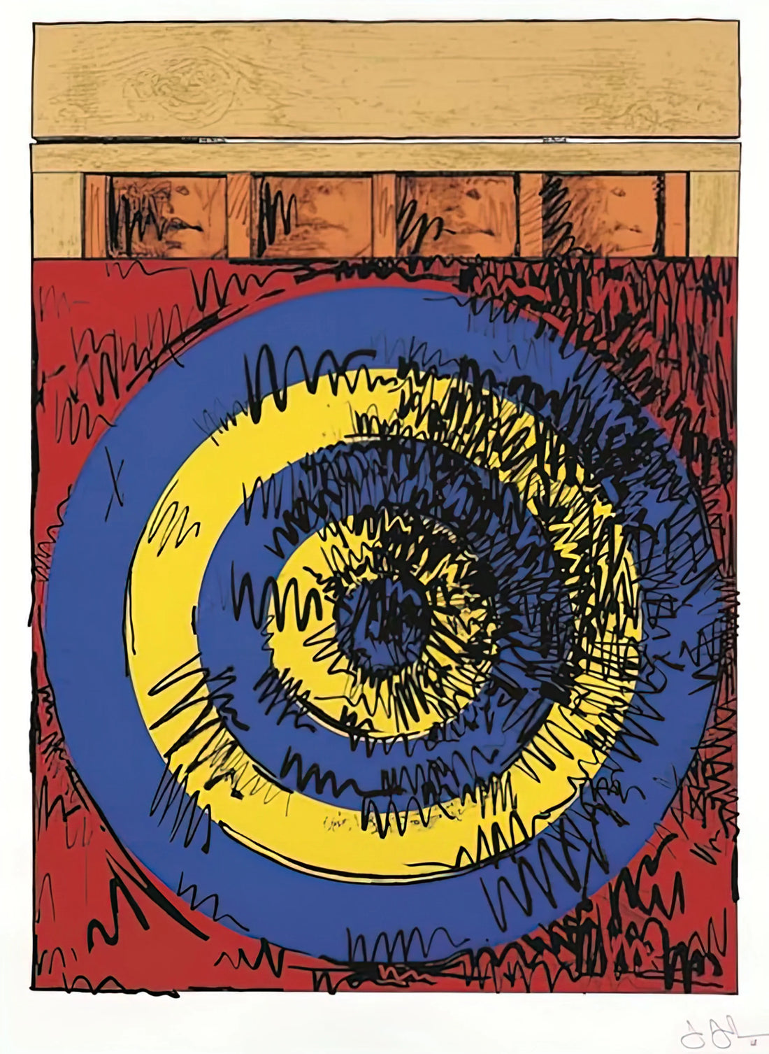 Jasper Johns Paintings: Images and Analysis of an American Master's Seminal Works - TARGET WITH FOUR FACES ULAE 55 1968 by Jasper Johns