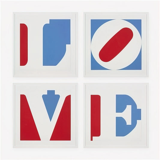 Jasper Johns and Robert Rauschenberg: The Revolutionary Duo Who Redefined American Art - Four Panel Love by Robert Indiana