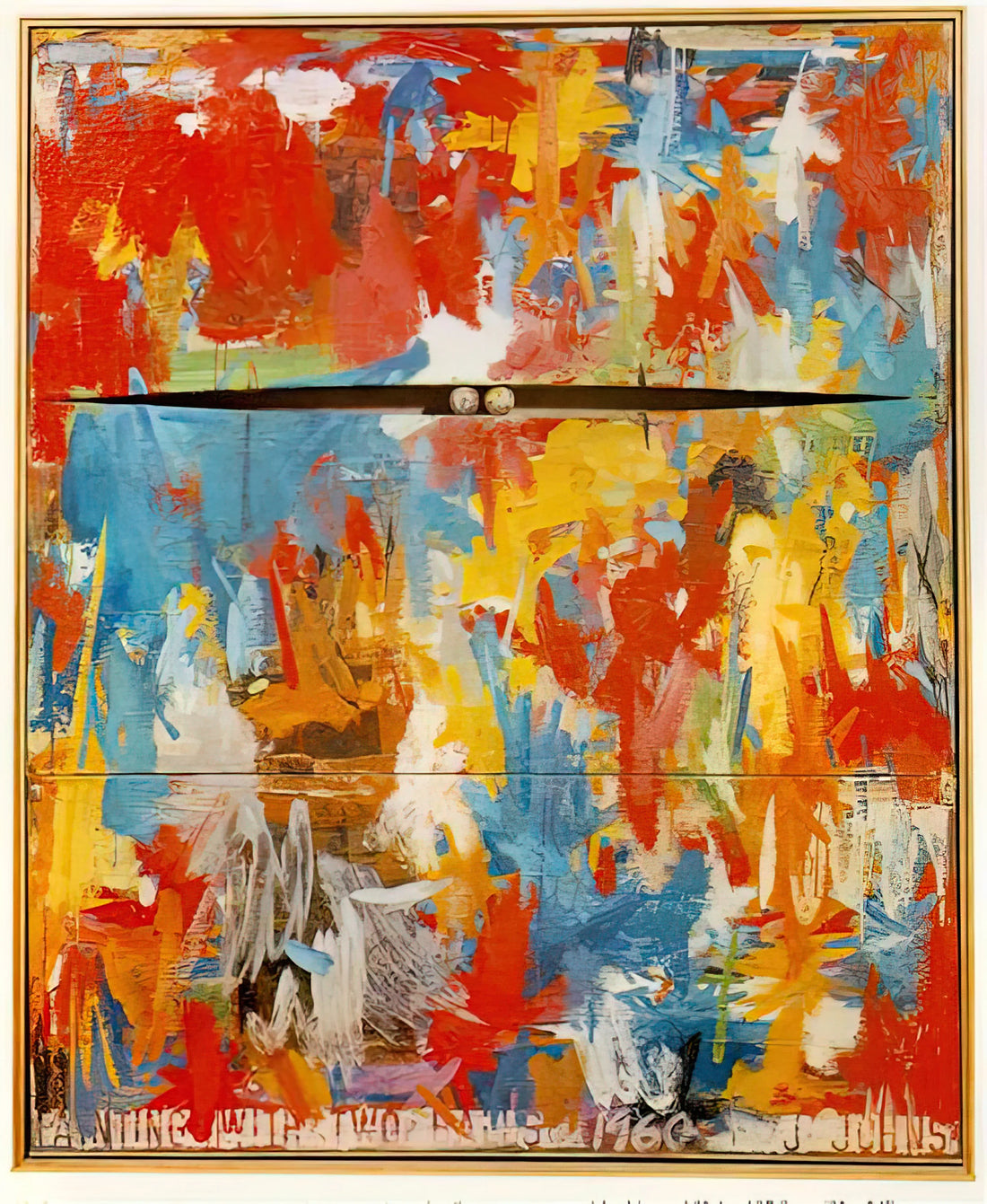 Jasper Johns at the Whitney Museum: A Definitive Exploration of an American Icon - PAINTING WITH TWO BALLS by Jasper Johns
