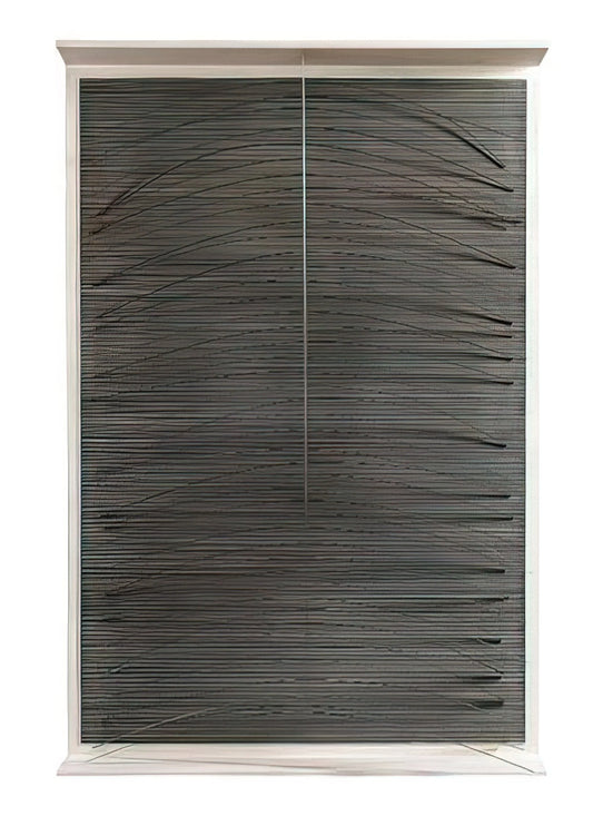 Jesús Rafael Soto Framed Canvas Print: A Kinetic Masterpiece for Your Collection - LA COURVE BLEUE 1965 by Jesus Rafael Soto