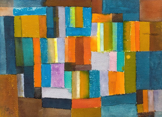 Johannes Itten: The Bauhaus Master Who Revolutionized Color Theory and Modern Art - Composition in Orange and Blue-Green - 1957 by Johannes Itten