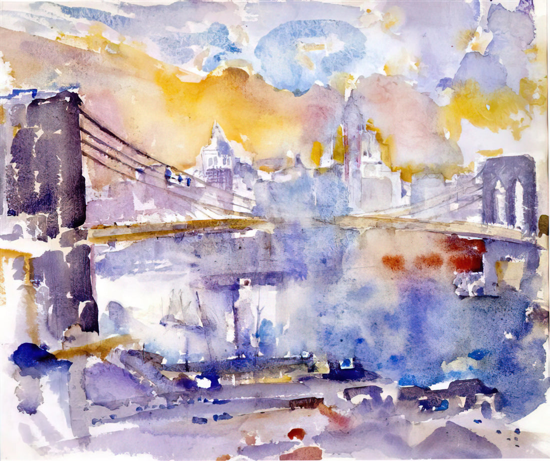 John Marin Canvas: The Dynamic Modernism of America's Watercolor Master - Brooklyn Bridge - 1912 by John Marin