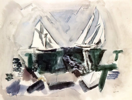 John Marin Reproductions: Capturing the Dynamic Spirit of American Modernism - Schooner Yachts, Deer Isle, Maine - 1928 by John Marin