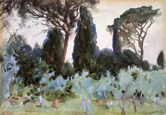 John Singer Sargent Carnation Lily Lily Rose Poster: A Masterpiece of Nocturnal Impressionism - Landscape near Florence by John Singer Sargent